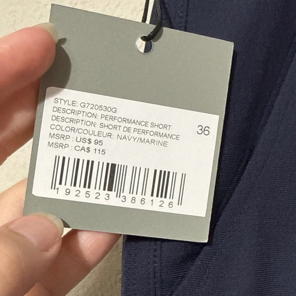 NWT Hickey Freeman Men's Navy Performance Shorts Size 36 Casual Golf - Picture 2 of 6